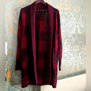 Lucky brand plaid long sweater